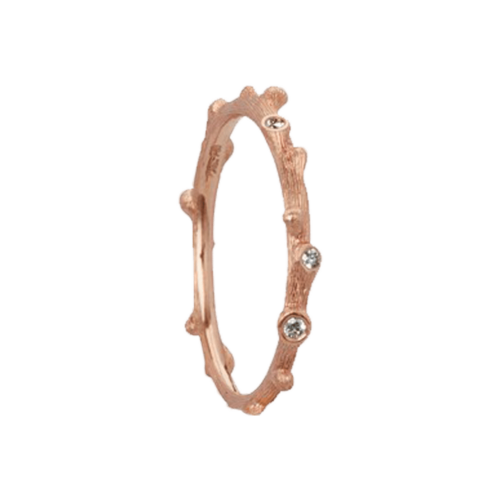 Nature Ring Roségold mit Brillanten