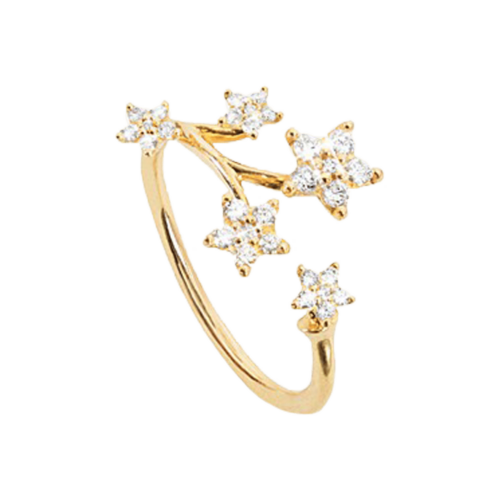 Shooting Stars Ring aus Gelbgold mit Brillanten