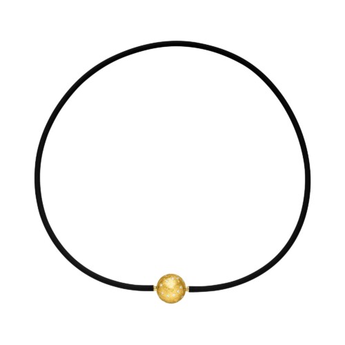 Schwarzer Kautschukreif mit Weißgoldstiften