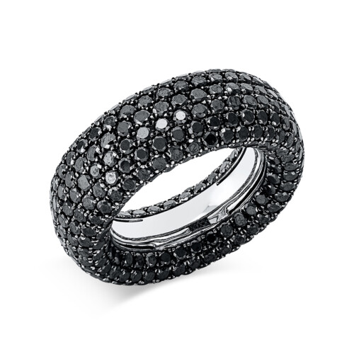 Ring 18 kt WG, schwarz rhodiniert