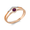 Material: rotgold – Ring 18 kt GG, Fassung rhodiniert