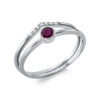 Material: weissgold – Ring 18 kt GG, Fassung rhodiniert
