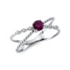 Material: weissgold – Ring 18 kt RG, Fassung rhodiniert