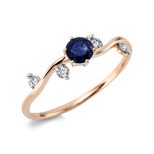 Ring 18 kt RG, Fassung rhodiniert