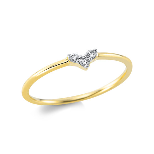 Ring 18 kt GG, Fassung rhodiniert