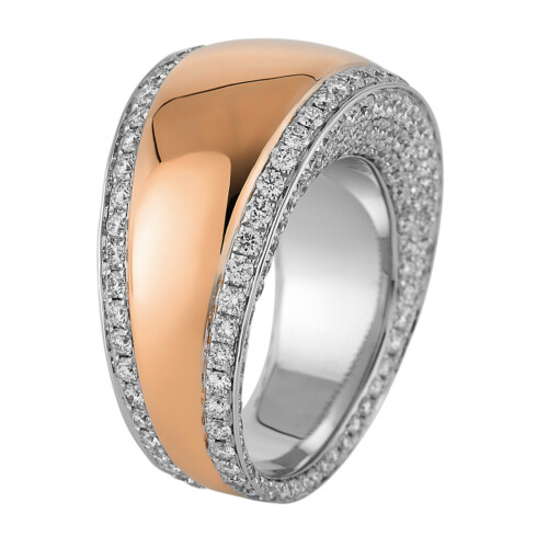 Ring 18 kt RG+WG, poliert