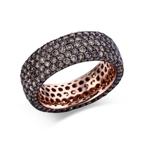 Ring 18 kt RG, Fassung schwarz rhodiniert