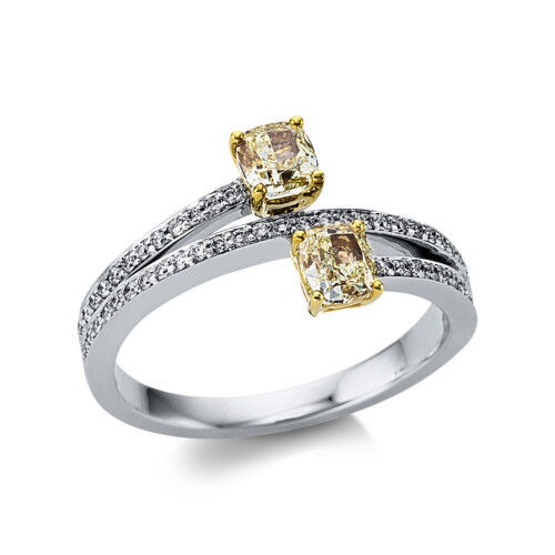 Ring 4er-Krappe 18 kt WG+GG