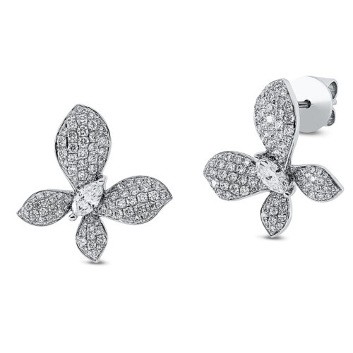 Ohrstecker 18 kt WG Blumen
