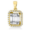 Material: gelbgold – Anhänger 18 kt GG, Fassung rhodiniert