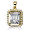 Material: gelbgold-weissgold – Anhänger 18 kt GG, Fassung rhodiniert