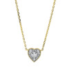 Material: gelbgold-weissgold – Collier 18 kt GG+WG Herz, mit ZÖ 40 cm + 43 cm