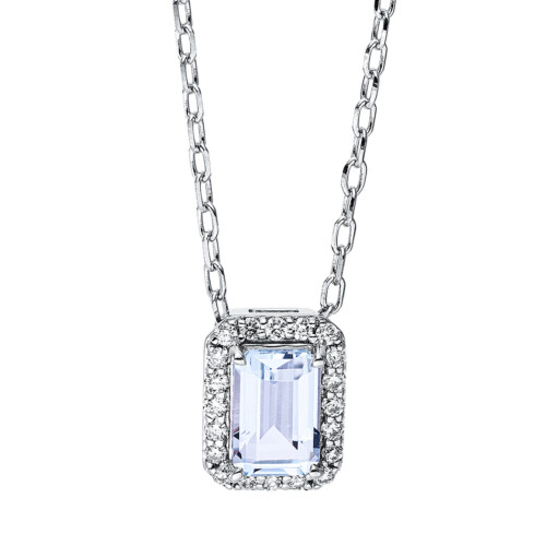 Collier 18 kt WG, mit ZÖ 40cm + 43 cm