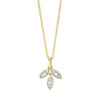 Material: gelbgold – Collier 18 kt GG Blätter, Fassung rhodiniert, loop 40 cm