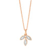 Material: rotgold – Collier 18 kt GG Blätter, Fassung rhodiniert, loop 40 cm