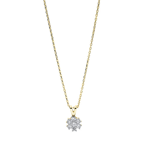 Collier 18 kt GG, Fassung rhodiniert