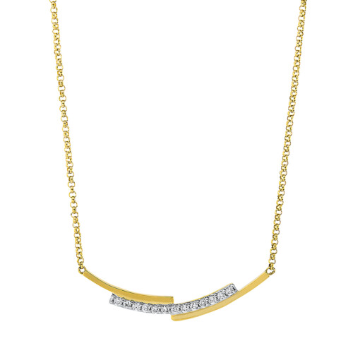 Collier 18 kt GG, Fassung rhodiniert