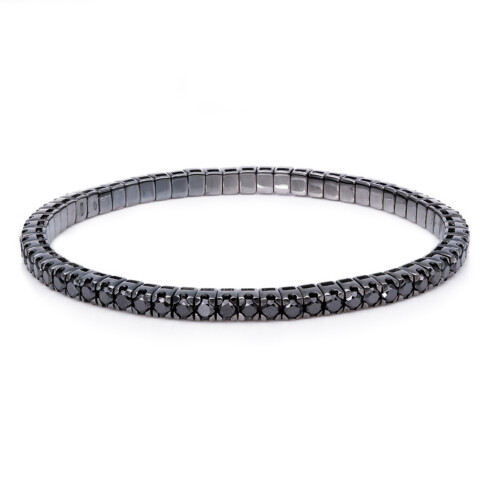 Armband 4er-Krappe 18 kt WG, Flex-Band, variabel, schwa.rho