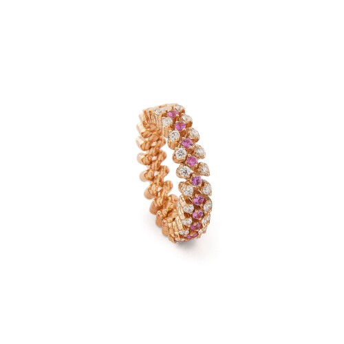 Brevetto Roségold Multi Size Ring mit Brillanten und Saphiren
