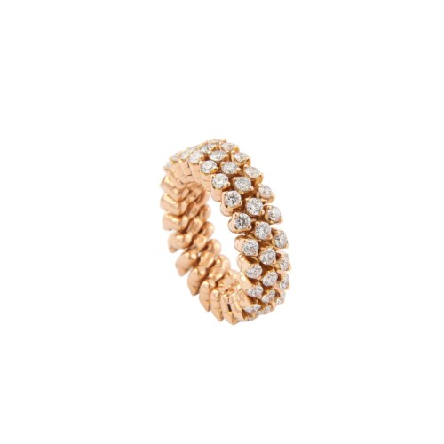 Brevetto Classic Roségold Multi Size Ring mit 3 Brillant-Reihen