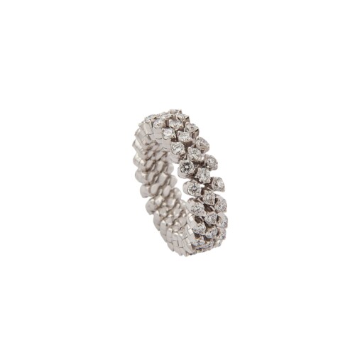Brevetto Classic Weißgold Multi Size Ring mit 3 Brillant-Reihen