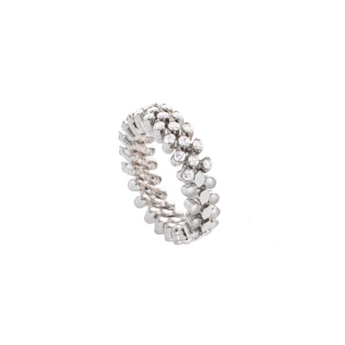 Brevetto Classic Weißgold Multi Size Ring mit 3 Brillant-Reihen