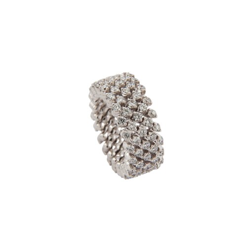 Brevetto Classic Weißgold Multi Size Ring mit 5 Brillant-Reihen