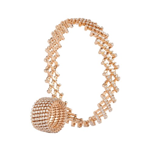 Serafino Roségold Multi Size Ring und Armband mit 7 Brillant-Reihen