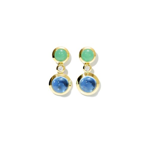 Ohrringe Bouton 2 Cabochons 'Lagoon' Classic