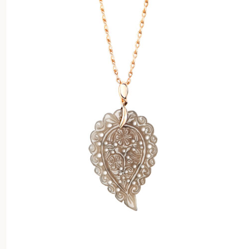 Anhänger India medium Grey mit grauem Chalcedon