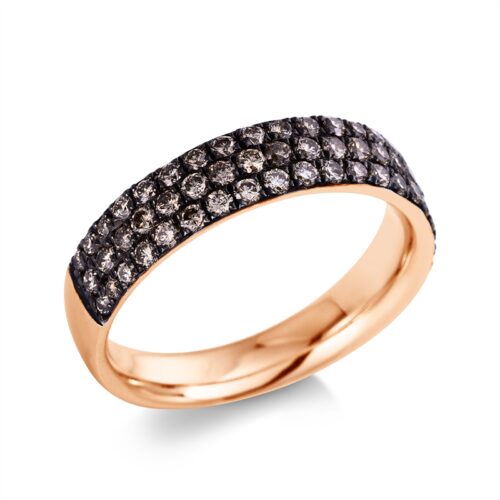 Ring 18 kt RG, Fassung schwarz rhodiniert