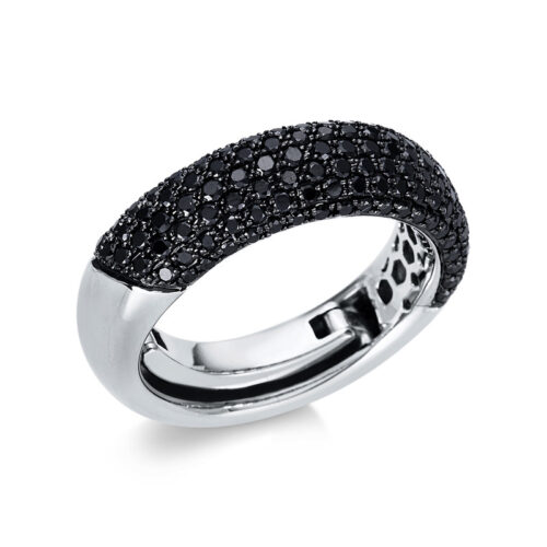 Ring 18 kt WG, Fassung schwarz rhodiniert