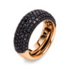 Material: rotgold – Ring 18 kt WG, Fassung schwarz rhodiniert
