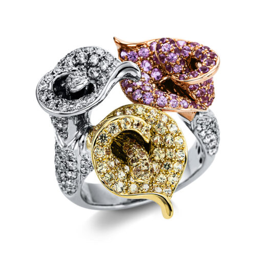 Ring 18 kt WG+GG+RG