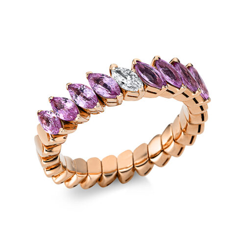 Ring 18 kt RG, Flex-Band, variabel