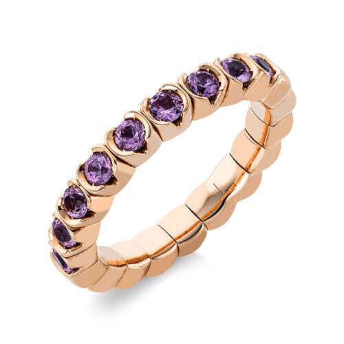 Ring 4er-Krappe 18 kt RG, Flex-Band, variabel