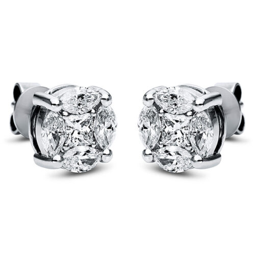 Ohrstecker 4er-Krappe 18 kt WG