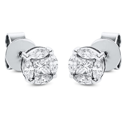 Ohrstecker 4er-Krappe 18 kt WG