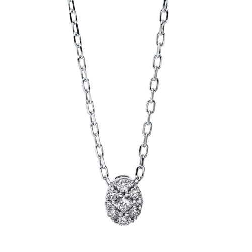 Collier 18 kt WG, mit ZÖ 40 cm and 43cm