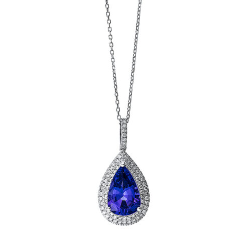 Collier 3er-Krappe 14 kt WG, mit Öse